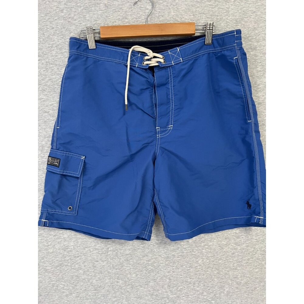 Polo Ralph Lauren Swim Trunks Board Shorts Mens Large Blue Small Pony Logo